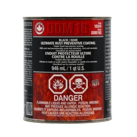 Dominion Sure Seal - DOM16 Ultimate Rust Preventative Coating Black - Paintable & Flexible, Top Tier Strength, Waterproof Rust Inhibitor - Ideal for Car Chassis Parts - 946 mL (32 oz)