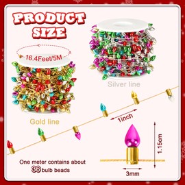 Jansun 32.8 feet Dollhouse Fake Lights String, 2 Rolls Miniatures Dollhouse Christmas Decorations for Doll House Miniature Furniture Crafts Accessories Christmas Holiday Party Decor