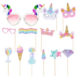 CWPFVQA 1 Piece Cartoon Animal Glasses and 12 Pieces Cartoon Photo Props Party Glasses Cute Glasses Party Decoration Cartoon Paper Masks