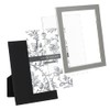 Laura Ashley 5x7 Gray Enamel Picture Frame, Silver Metal Edge