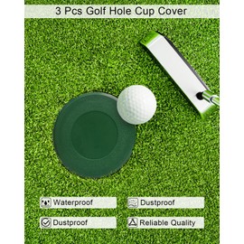 3Pcs Golf Cup Cover, Waterproof Golf Hole Putting Green Cup Covers, Golf Practice Training Aids for Backyard Garden Yard Outdoor Activities