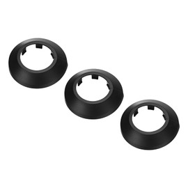 PATIKIL Water Pipe Cover Decoration Fit 1.69"/43mm, 3Pcs Flange Water Pipe PP Plastic Escutcheon Plate Collar Drain Line Cover Radiator for Wall Pipe Tube Decor, Black