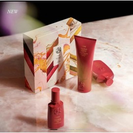 Oribe New Bright Blonde Essentials Set with shampoo, conditioner, serum