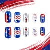 24 Pcs 4th of July Press On Nails Short Square,YEFIUO