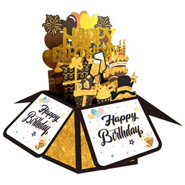 Pop Up Birthday Card, 3D Happy Birthday Greeting Card with a Funny & Sweet Design, Thoughtful Keepsake for Men, Women, Mom, Dad, Son, Daughter, Friends - Envelope Included
