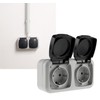 ChiliTec Surface-Mounted Socket, Pack of 3, Wet Room Sockets, 2-Way,