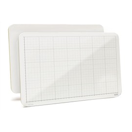 Handheld Grid Whiteboard, 11" x 17" x 1/8" Double Sided Dry Erase Grid Lap Boards, No Ghosting, Made in The USA