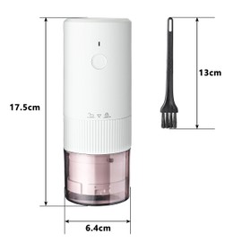 Molinillo de café eléctrico, molinillo de café cónico automático con ajustes ajustables precisos, molinillo de café portátil para viajes (blanco)