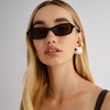 Le Specs Bamboozler Sunglasses - Black, Rectangle, Unisex, Micro 90s