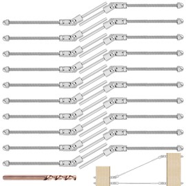 [Patent]CKE 20 Pack T316 Stainless Steel 180° Adjustable Angle Cable Railing Swage Threaded Stud Tension End Fitting Terminal for 1/8" Wire Rope Cable Railing Kit Hardware for 2x2, 4x4, 6x6 Wood Post