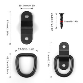 Lashing Eyelets for Trailers, PARFCO Pack of 5 Lashing Eyelets, Lashing Brackets, Load Securing with Tapping Screws, Lashing Eyelets for Frame Hooks, Trailers, Standing Trucks