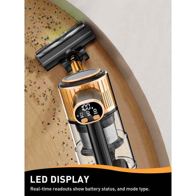 Cordless Vacuum Cleaner, 40Kpa 8 in 1 Powerful Suction Lightweight