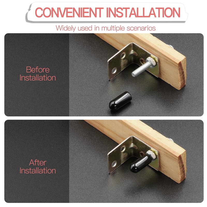 Jamiikury 60PCS Black Rubber Screw Caps, 8mm ID, Flat Head,