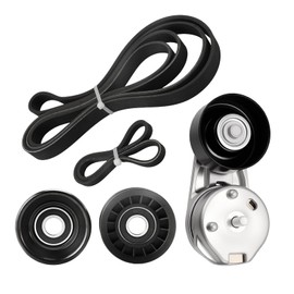 90K-38279A Serpentine Belt Drive Kit with Tensioner & Idler Fit for Ford Escape 2008, for Fusion 2006-2009, for Lincoln Zephyr 2006, for Mercury Mariner 2008, for Milan 2006-2009 3.0L
