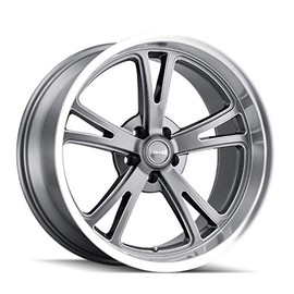 Ridler Custom Wheels 606 Grey W/MACHINED Lip Wheel with Alloy Steel (17 x 7. inches /5 x 83 mm, 0 mm Offset)
