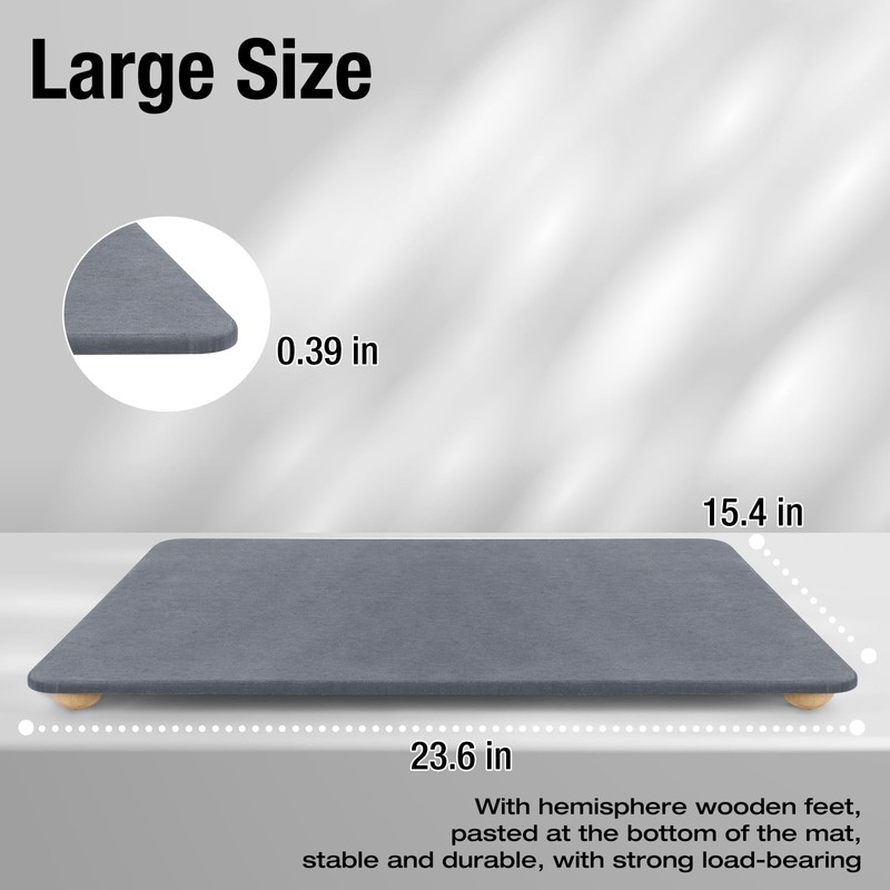 Large Stone Dish Drying Mat for Kitchen Counter, 24"×16" Quick