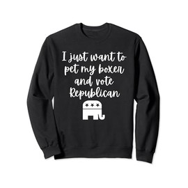 Pet My Boxer and Vote Republican Patriotic Boxer Dog Lover Sweatshirt