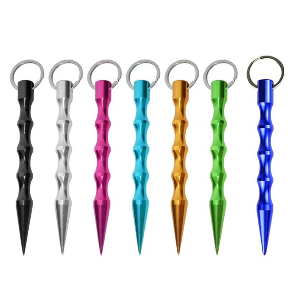 Mainiusi Kubotan Self-Defense Key Chain, Pack of 7, Colourful Key