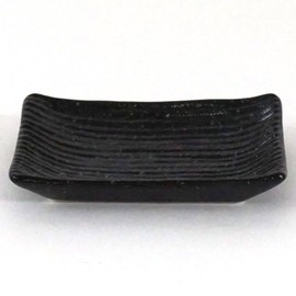 Miniru Pottery 009-729570 Lightweight Shogi Small Plate, Oil Droplets Tengoku, Set of 2