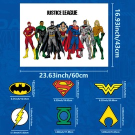 2-PCS Superhero Wall Decals Set with Multiple Superhero Logos - Removable Wall Stickers for Kids Room Decor, Birthday Party Backdrop and Bedroom Wall Art