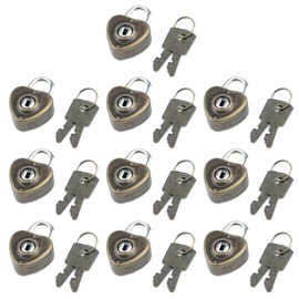 Tsnamay 10 Pcs Mini Diary Metal Lock,Mini Padlock with Key for Suitcase Lock Schoolbag Backpack Padlock Luggage Lock Padlock,Heart-Shaped