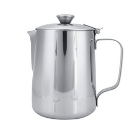 Milk Jug with Lid, 600 ml Milk Frothing Jug Stainless Steel Coffee Jug for Coffee Cream Jug Teapot with Lid for Milk Tea Coffee Cappuccino