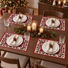 Christmas Trees Placemats Set of 4, 12x18 Inch Grid Christmas
