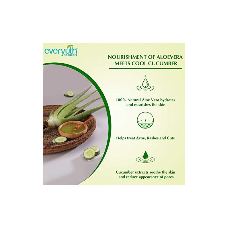 Everyuth Gel Nutritivo Natural De Aloe Vera Y Pepino, 100