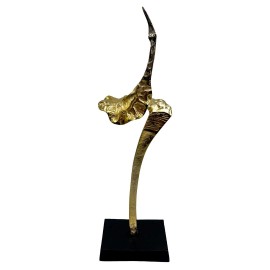 Bergamo Art Decorative Handmade Aluminum and Wood Abstract Sculpture in Gold