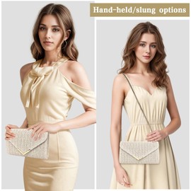 Women Straw Bag Evening Clutch Purse Handbags Wedding Party Clutches Purses(Beige)