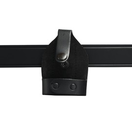 Shield Wallets Bikini Open Top Handcuff Case Black Leather with Clip and Black Snap Detective Style