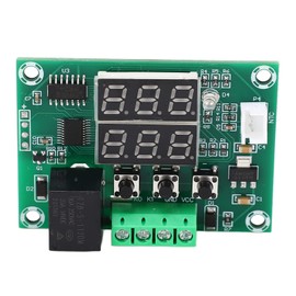 Digital Thermostat Temperature Controller, Dual Display Module with High Accuracy Sensor Probe, One Way Relay 10 A, for Freezers, Holding Tanks, PET Feeding
