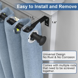Curtain Rod for Windows 30 to 43 Inch 5/8 Inch Small Curtain Rod Set Black Curtain Rods for Bedroom Heavy Duty Drapery Rods with Brackets