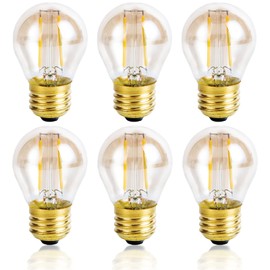 Vintage Amber Light Bulbs 25 watt Equivalent Dimmable E26 Chandelier Light Bulbs 2500K Warm Light, 2W A15 Globe LED Edison Bulb Decorative Lighting, 6 Pack