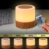 Wooden Bedside Table Lamp LED Colorful Wood Grain Night Light