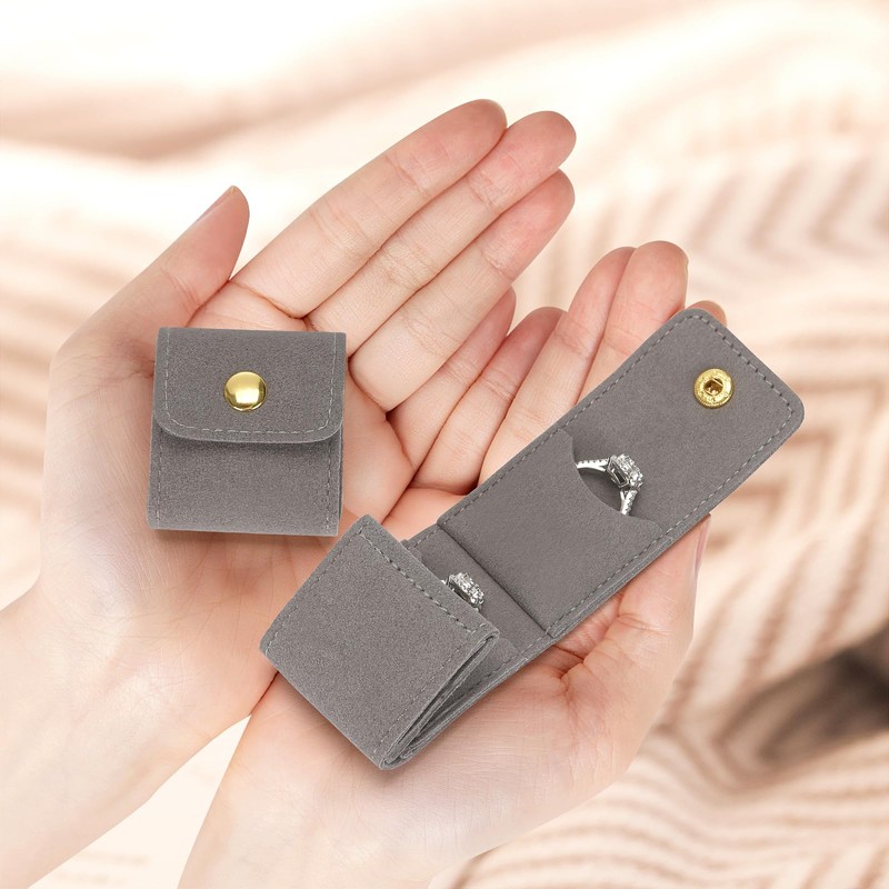 KUKUVR Mini Travel Jewelry Organizer Bag (Grey)