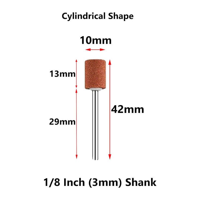𝐉𝐔𝐍𝐋𝐈𝐗𝐍 50 Pcs Cylindrical Grinding Stone - 1/8" Shank Abrasive
