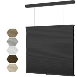 MYshade Top Down Bottom Up（TDBU Cellular Shades, 1.5 inch Cordless Blackout Honeycomb Pleated Blinds for Windows Home Bedroom Office, Light Control, Thermal Insulated, 22 "W x 50" H, Black