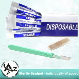 A2Z Scilab 10pcs DISPOSABLE Surgery Dermaplaning Craft Scalpels Blade #16 - Plastic Handle