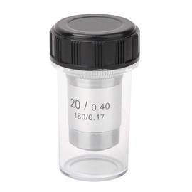 195 All Steel Objective Lens Microscope Auxiliary Objective Lens Stereo Microscope Objective Lens 4x 10x 20x 40x 60x 100x (20X) Microscope Objective Lens 20x