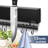 Dmore magnetic knife holder for wall—with 15 hooks, No Drilling