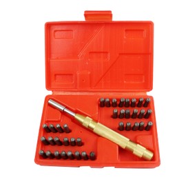 HFS(R) 37pcs Engraving Set 3mm Engraving Punch Alphabet Numbers Metal Wood Plastic Leather DIY