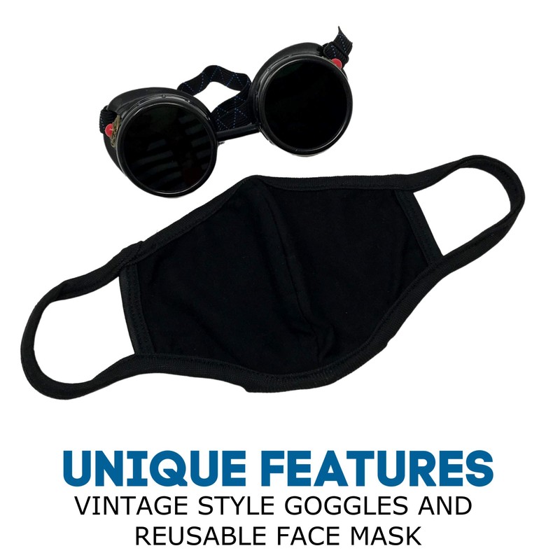 Cyber goth punk face mask Steampunk goggles glasses costume cosplay