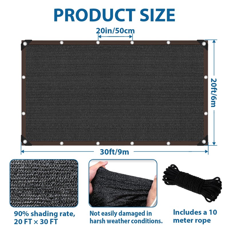 90% Shade Cloth, Dog Kennel Shade Cover, 20 x 30