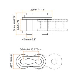 sourcing map 6Pcs #50 Chain Master Connector Link Roller 5/8" Pitch Stainless Steel Standard Connecting Split Links for 10A Chain