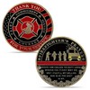 Thin Red Line Firefighter Challenge Coin Fireman Prayer Coin