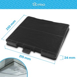 DL-pro Carbon Filter for Bosch 11026769, Siemens LZ53251, Neff Z5101X1 Cooker Hood (Air Filter, 215x24x230mm, Carbon, 0.3kg)