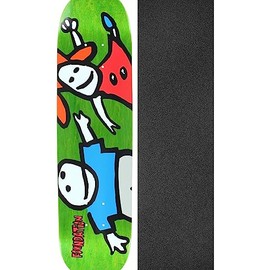 Foundation Skateboards Whipper Snapper Assorted Colors Skateboard Deck - 8" x 32.25" with Black Magic Skateboard Griptape Black - Bundle of 2 Items