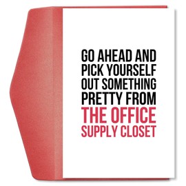 hvdler Funny Birthday Card for Boss Coworker, National Boss Day Card for Her Him, Hilarious New Job Card, Leaving Card, Pick Out Something Pretty from The Office Supply Closet