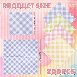 FYSUIMU 200 Pcs Easter Paper Napkins Spring Pastel Checkered Paper Napkins Colorful Buffalo Plaid Disposable Napkins Gingham Scalloped Luncheon Dinner Napkins for Easter Spring Party Table Supplies